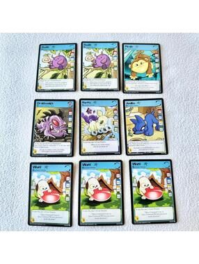 Near Mint+ 2003 Neopets TCG Petpet Card Bundle of 9 Trading Cards
